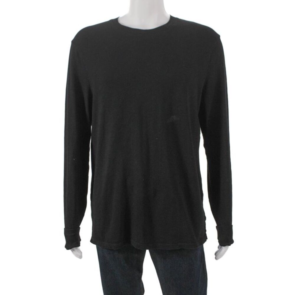 Cotton Citizen Mens Basic Long Sleeve T-Shirt Black 100% Cotton Crewneck Size M